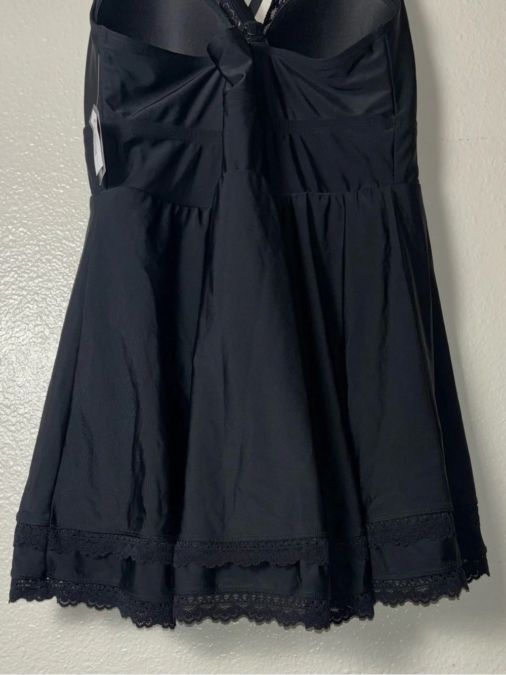 NWT TORRID Wireless Black Swim Dress with Brief woman's size 1X Deep v- neckline - Picture 13 of 16